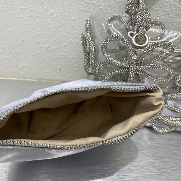 Clear Rhinestone Handbag for Women Crystal Evening Purses with Handle Glitter Ha - Picture 4 of 6